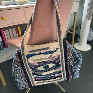 America & Beyond beaded tote